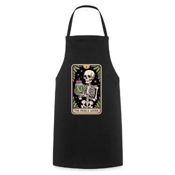 L’amateur de cornichons Squelette Tarot Concombre Humour - Tablier de cuisine - noir - Devant - AI Model Male 185 dark (185cm)