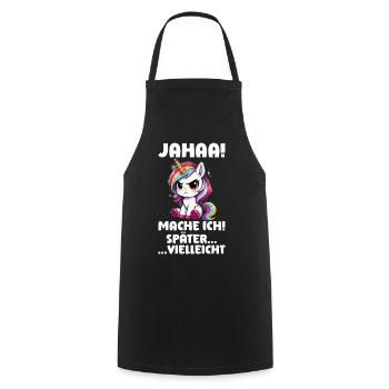 yes, maybe I'll make unicorn lovers later - Cooking Apron - black - Front - AI Model Male 185 dark (185cm)