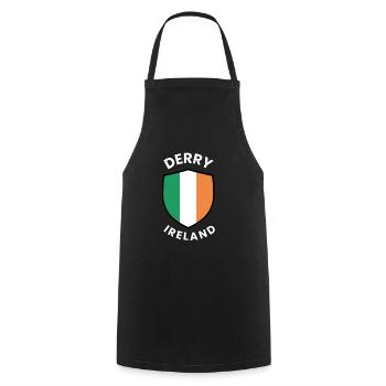 Derry Ireland Shield Flag - Cooking Apron - black - Front - AI Model Male 185 dark (185cm)