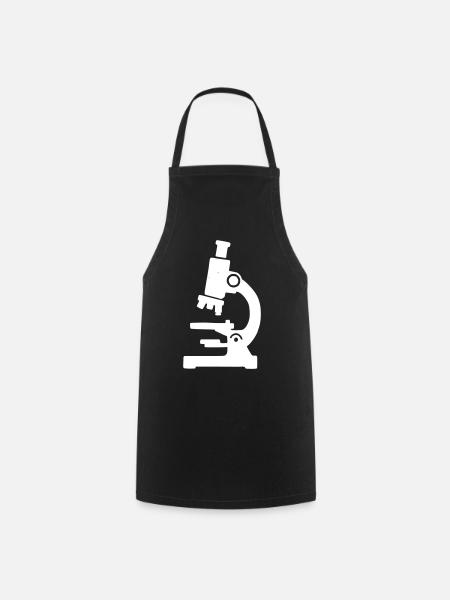 Mikroskop Silhouette Labor - Kochschürze - Schwarz