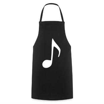 Musiknote weiß Musik - Kochschürze - Schwarz - Vorne - AI Model Male 185 dark (185cm)