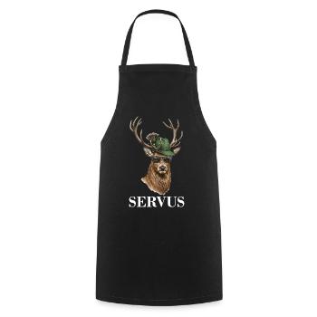 Deer Deer Servus - Cooking Apron - black - Front - AI Model Male 185 dark (185cm)