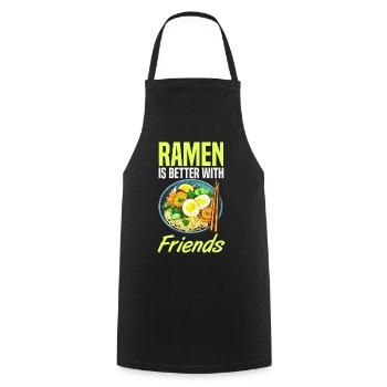 ramen is better with friends - Cooking Apron - black - Front - AI Model Male 185 dark (185cm)