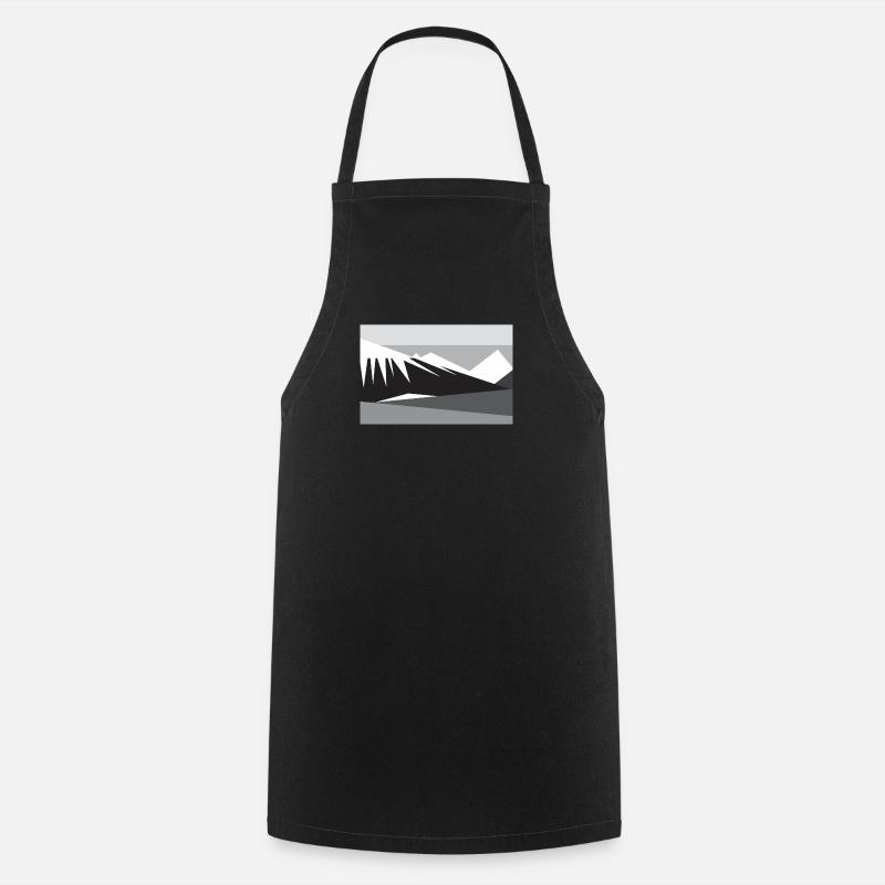 Geometic mountain silhouette - Cooking Apron - black