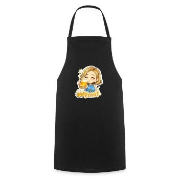 Prost! Fröhliche Biertrinker-Illustration - Kochschürze - Schwarz - Vorne - AI Model Male 185 dark (185cm)