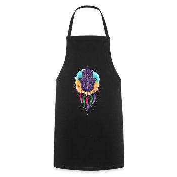 Spiritualität Heilige Geometrie Lotusblume Zen - Kochschürze - Schwarz - Vorne - AI Model Male 185 dark (185cm)