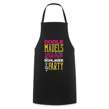 Coole Mädels Machen Schlager Party Outfit - Kochschürze - Schwarz - Vorne - AI Model Male 185 dark (185cm)