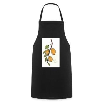 Lemon bush - Cooking Apron - black - Front - AI Model Male 185 dark (185cm)