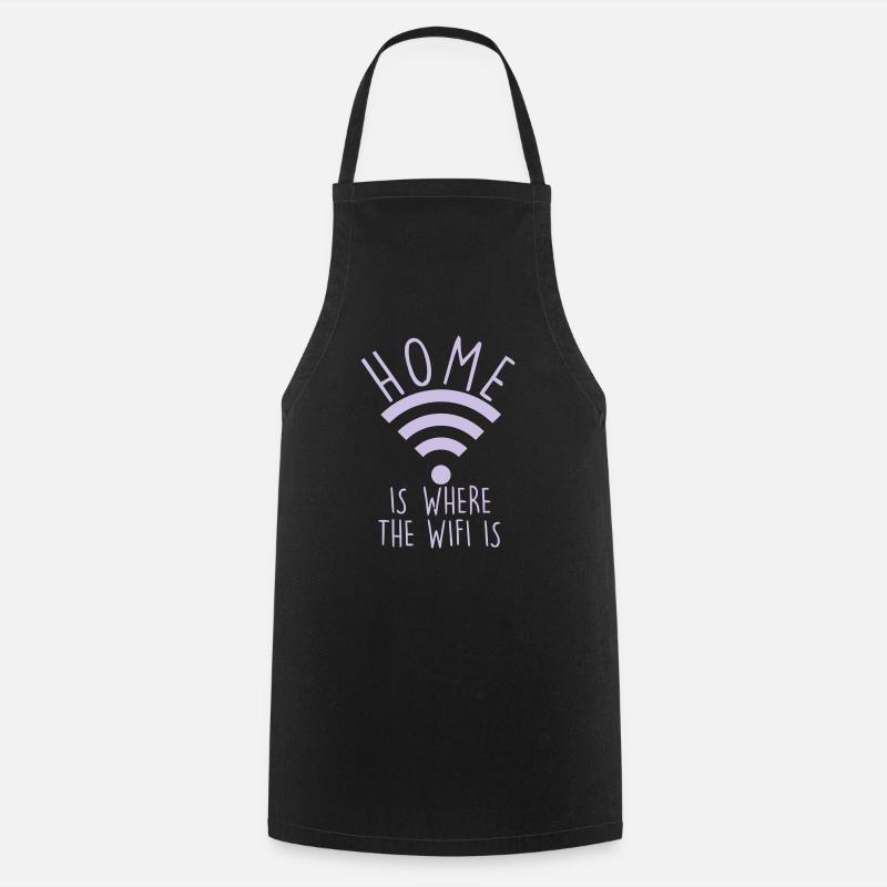 W-LAN IS HOME - Cooking Apron - black