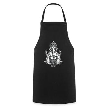 Ganesha deity Hindu - Cooking Apron - black - Front - AI Model Male 185 dark (185cm)