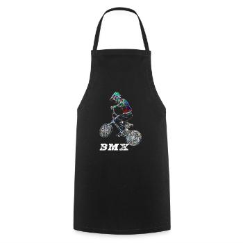 bmx race racing vtt motocross - Tablier de cuisine - noir - Devant - AI Model Male 185 dark (185cm)