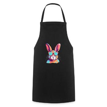 Greg the Bespectacled Bunny - Cooking Apron - black - Front - AI Model Male 185 dark (185cm)