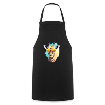 Mani la girafe - Tablier de cuisine - noir - Devant - AI Model Male 185 dark (185cm)