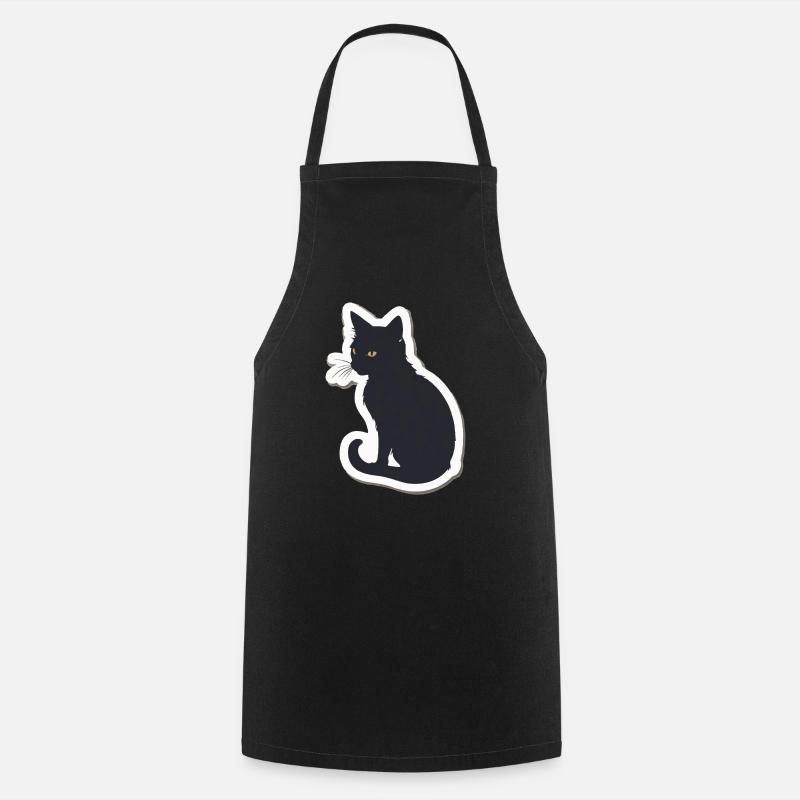 Katze Silhouette - Kochschürze - Schwarz