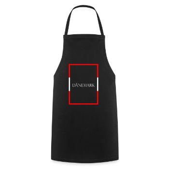Danemark Danemark, Lettrage de déclaration avec drapeau - Tablier de cuisine - noir - Devant - AI Model Male 185 dark (185cm)
