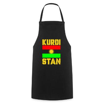 Drapeau du Kurdistan 1 - Tablier de cuisine - noir - Devant - AI Model Male 185 dark (185cm)