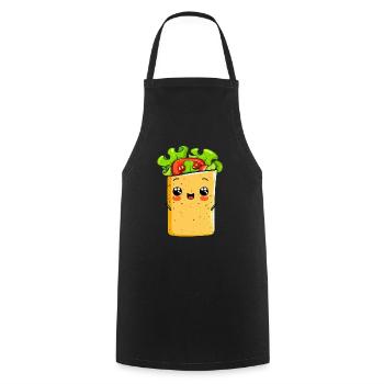Funny Wrap Comic - Cooking Apron - black - Front - AI Model Male 185 dark (185cm)