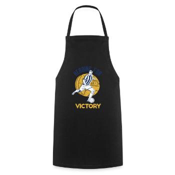 Heading For Victory Retro Cool Football Designs - Cooking Apron - black - Front - AI Model Male 185 dark (185cm)