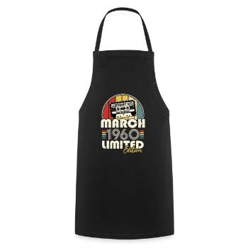 March 1960 Vintage Birthday Retro Gift - Cooking Apron - black - Front - AI Model Male 185 dark (185cm)