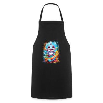 Requin - Tablier de cuisine - noir - Devant - AI Model Male 185 dark (185cm)