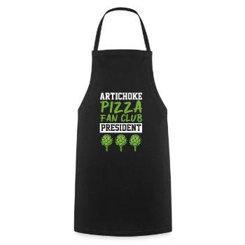 artichoke pizza fan club president Design - Kochschürze - Schwarz - Vorne - AI Model Male 185 dark (185cm)