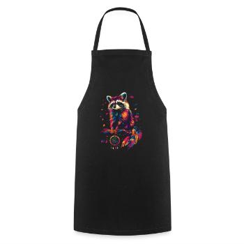 Raccoon with Dream Catcher - Cooking Apron - black - Front - AI Model Male 185 dark (185cm)