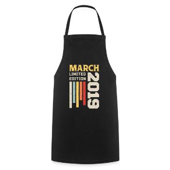 March 2019 - Birthday gift March 2019 March - Cooking Apron - black - Front - AI Model Male 185 dark (185cm)
