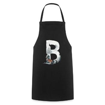 B – caractère décoratif – hiver - Tablier de cuisine - noir - Devant - AI Model Male 185 dark (185cm)