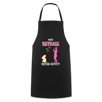 Netball Oster Outfit Ostergeschenk Netballerin - Kochschürze - Schwarz - Vorne - AI Model Male 185 dark (185cm)