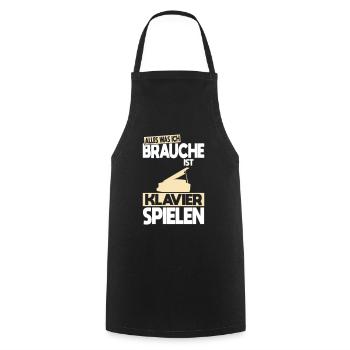 All I need is to play the piano - Cooking Apron - black - Front - AI Model Male 185 dark (185cm)
