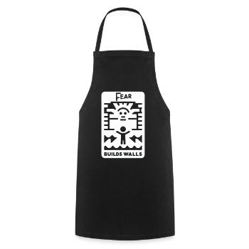 Fear Builds Walls 5 - Cooking Apron - black - Front - AI Model Male 185 dark (185cm)