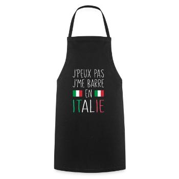 J'peux Pas J'me Barre En Italie - Tablier de cuisine - noir - Devant - AI Model Male 185 dark (185cm)