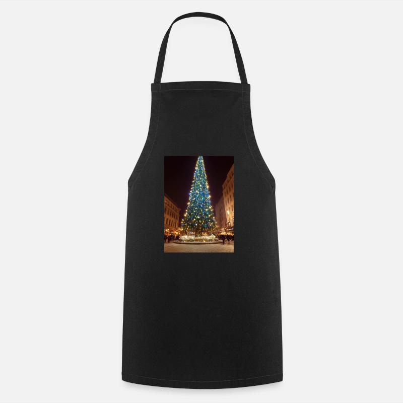 Tall Christmas Tree - Cooking Apron - black