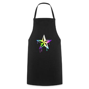 nautic_star_watercolor - Cooking Apron - black - Front - AI Model Male 185 dark (185cm)