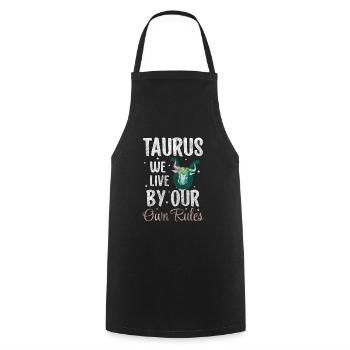 Taureau Symbole de la Terre Naissance - Tablier de cuisine - noir - Devant - AI Model Male 185 dark (185cm)