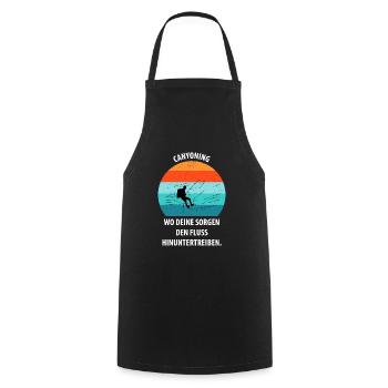 Canyoning Bergsteigen Klettern Wandern Berge - Kochschürze - Schwarz - Vorne - AI Model Male 185 dark (185cm)