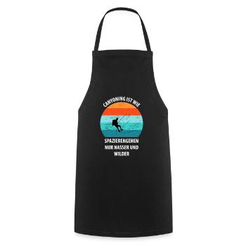 Canyoning Bergsteigen Klettern Wandern Berge - Kochschürze - Schwarz - Vorne - AI Model Male 185 dark (185cm)