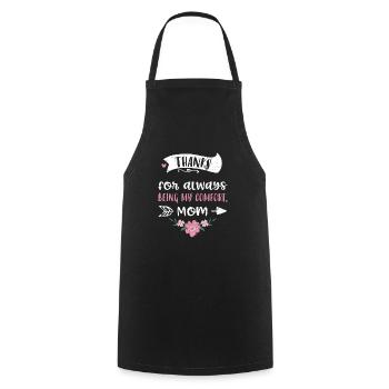 Merci d’être toujours mon comfo... - Tablier de cuisine - noir - Devant - AI Model Male 185 dark (185cm)