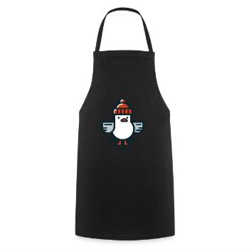 Mouette de la mer du Nord avec bonnet T-shirt - Tablier de cuisine - noir - Devant - AI Model Male 185 dark (185cm)