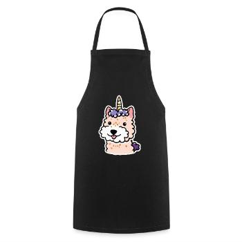 Unicorn Welsh Terrier Dog Gift Retro - Cooking Apron - black - Front - AI Model Male 185 dark (185cm)