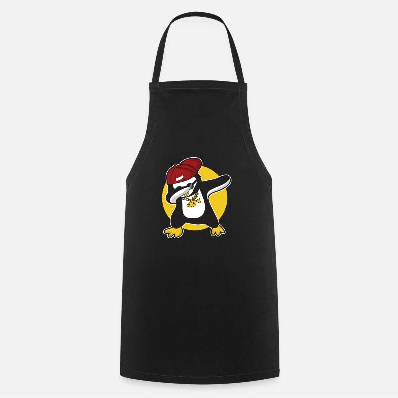 Dabbing penguin cuddly - Cooking Apron - black