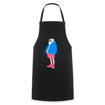 Boomer Chic au Style intemporel - Tablier de cuisine - noir - Devant - AI Model Male 185 dark (185cm)