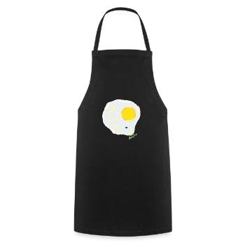 FRIED EGG v fly - Cooking Apron - black - Front - AI Model Male 185 dark (185cm)