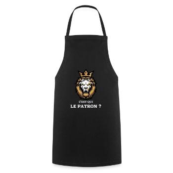 C'est qui le patron - Tablier de cuisine - noir - Devant - AI Model Male 185 dark (185cm)