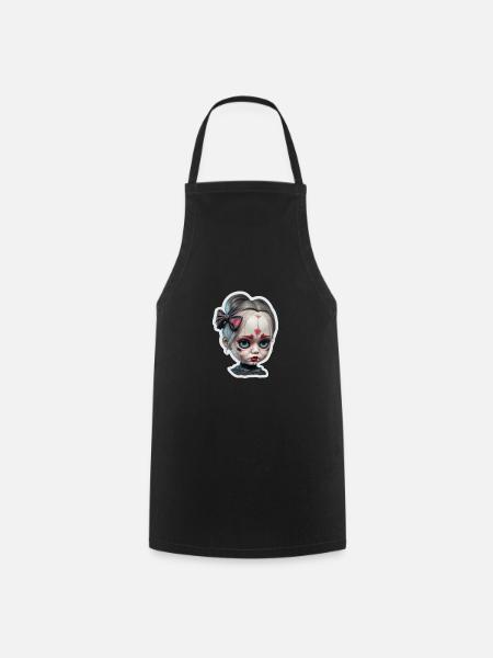 Halloween gruselige Puppe - Kochschürze - Schwarz