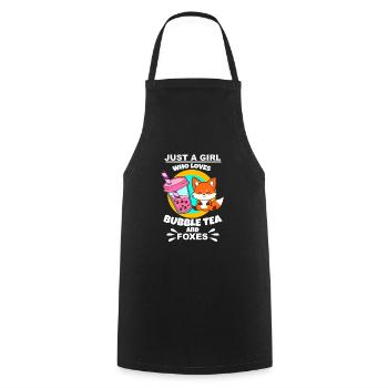 Bubble Tea Bubble Tea Cadeau Fille - Tablier de cuisine - noir - Devant - AI Model Male 185 dark (185cm)