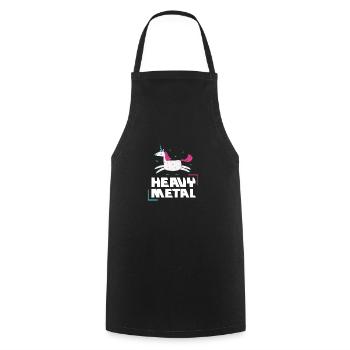 Heavy Metal Unicorn Unicorn Funny - Cooking Apron - black - Front - AI Model Male 185 dark (185cm)