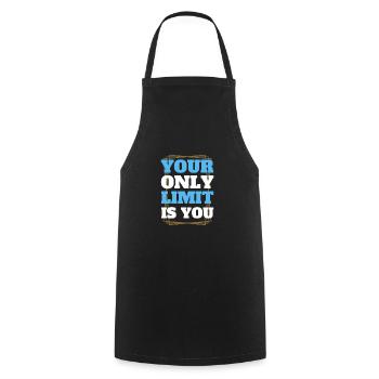 Limit Fitness Gym Motivation - Cooking Apron - black - Front - AI Model Male 185 dark (185cm)