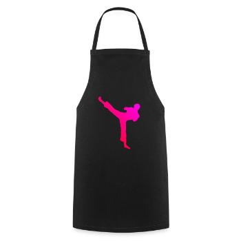 Kickboxing Kickboxer Boxing Boxen Kickbox - Cooking Apron - black - Front - AI Model Male 185 dark (185cm)