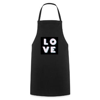 Love - Kochschürze - Schwarz - Vorne - AI Model Male 185 dark (185cm)